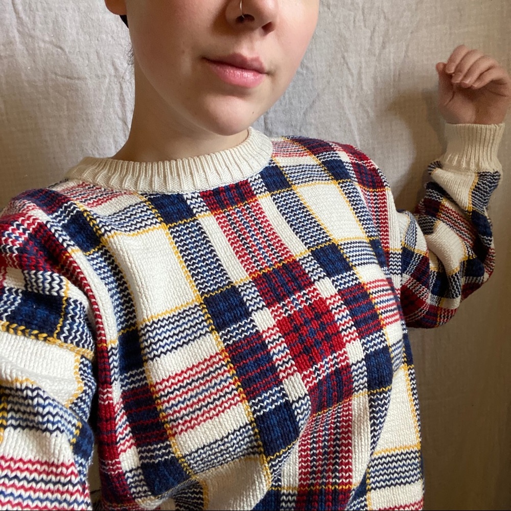 Cottagecore plaid sweater